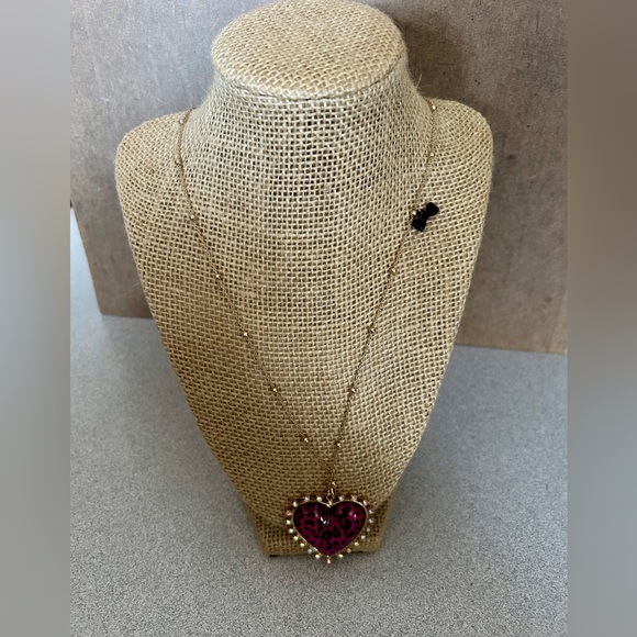 Torrid Betsey Johnson Pink Leopard Heart Pendant Necklace NWT - Picture 6 of 6